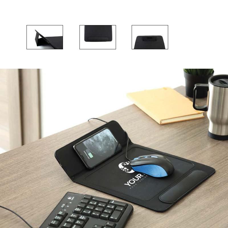 Dwylo Mousepad with Wireless Charger& Mobile Stand